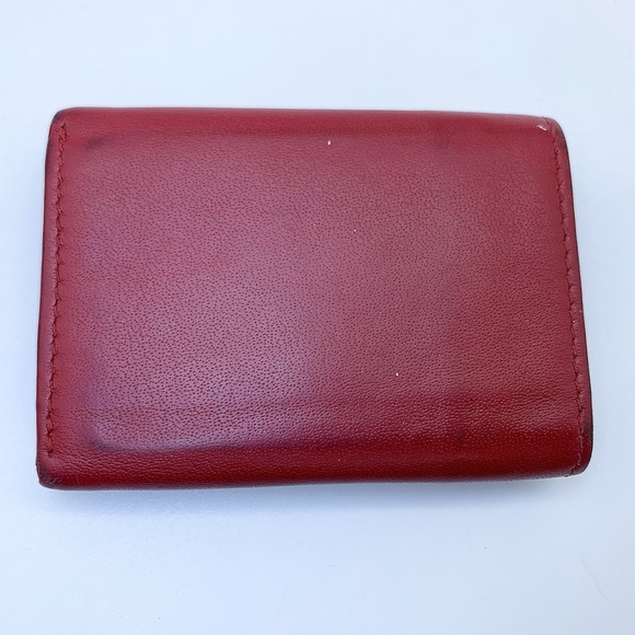 Balenciaga Papier Lambskin Leather Mini Tri-Fold Wallet in Red - Picture 4 of 11